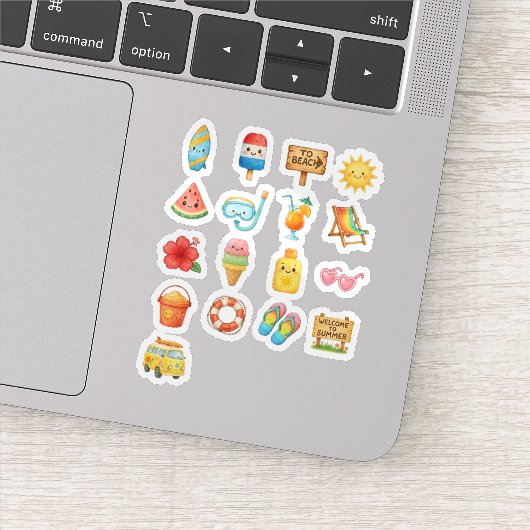 キュートサマービーチおもしろいイラストレーションコレクション シール (詳細)