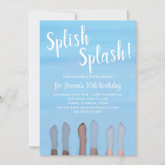 キュートサマービーチレイク海ガーリーパーティー 招待状 (正面)