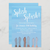 キュートサマービーチレイク海ガーリーパーティー 招待状 (正面/裏面)