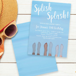 キュートサマービーチレイク海ガーリーパーティー 招待状