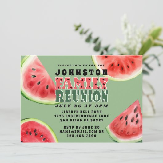 キュートサマーファミリー懇親会スイカ水平 招待状 (スタンド正面)