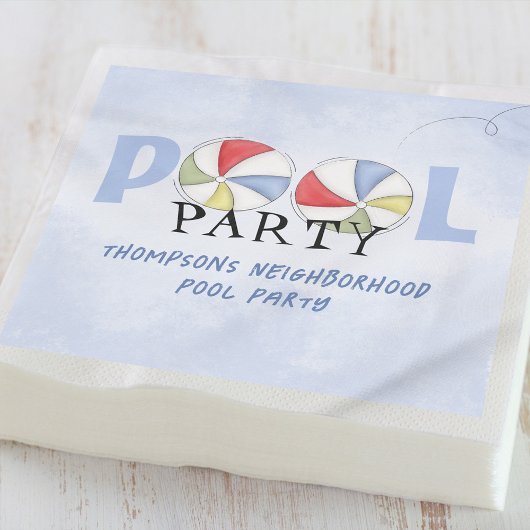 キュートサマープールカスタムパーティー スタンダードカクテルナプキン