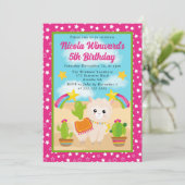 キュートサマーラマフィエスタ子供の誕生日 招待状 (スタンド正面)