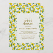 キュートサマーレモンフルーツパターンブライダルシャワー 招待状 (正面/裏面)