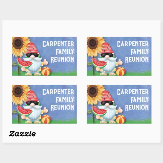 キュートサマー格言ファミリー懇親会 長方形シール (シート)