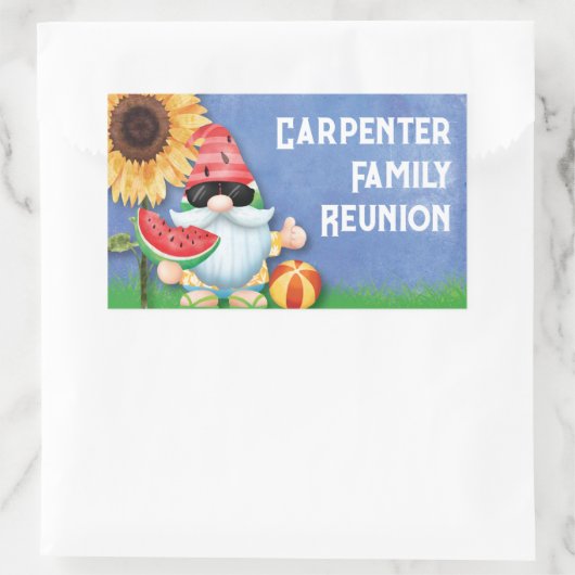 キュートサマー格言ファミリー懇親会 長方形シール (バッグ)