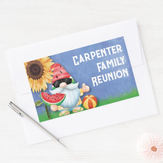 キュートサマー格言ファミリー懇親会 長方形シール (封筒)