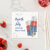 キュートサマー7月4日カスタム スタンダードカクテルナプキン (インサイチュ)