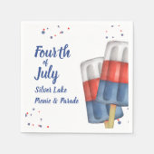 キュートサマー7月4日カスタム スタンダードカクテルナプキン (正面)