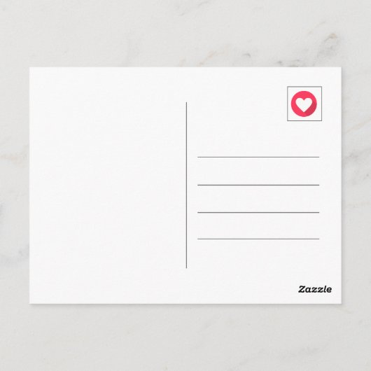 キュートサムスアップスマイル顔ピンクバレンタインデー ポストカード (裏面)