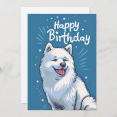 キュートサモエドハッピーバースデー シーズンカード (正面/裏面)