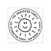 キュートサンカスタムファミリーネームラウンド差出人住所 ラバースタンプ (インプリント)