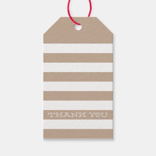 キュートサンキューラベルストライプモダンシンプルクラフト ギフトタグ (正面)