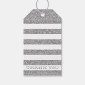 キュートサンキューラベルモダンストライプグリッター ギフトタグ (正面)