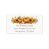 キュートサンクスギビングカボチャ秋リターンアドレス ラベル (正面)