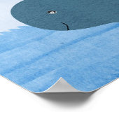 キュートサンシャインアルファベットクジラベビー子供部屋プリント ポスター (角)