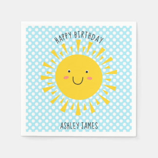 キュートサンシャインハッピーバースデーパーティー スタンダードカクテルナプキン