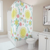 キュートサンシャインレインボーフローラ夏 シャワーカーテン (インサイチュ)