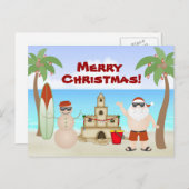 キュートサンタアットザトロピカルクリスマスビーチ シーズンポストカード (正面/裏面)
