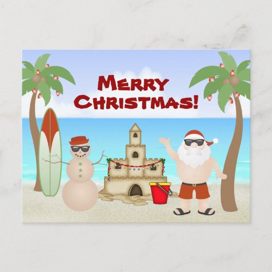 キュートサンタアットザトロピカルクリスマスビーチ シーズンポストカード (正面)