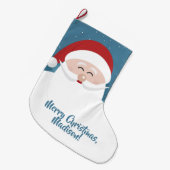 キュートサンタカスタム文字クリスマスストッキング ラージクリスマスストッキング (正面 (吊り時))