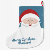 キュートサンタカスタム文字クリスマスストッキング ラージクリスマスストッキング (裏面)