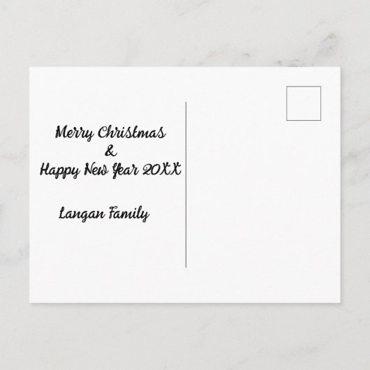 キュートサンタキャットカスタムクリスマスカード ポストカード (裏面)