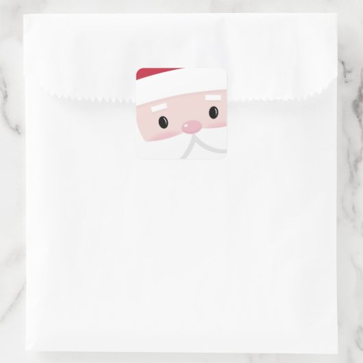 キュートサンタクラウス顔 スクエアシール (バッグ)