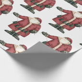 キュートサンタクラークリスマスフェスティバルホリデイX-mas ラッピングペーパー (角)