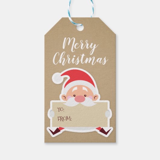 キュートサンタクリスマスギフトラベル ギフトタグ (正面)