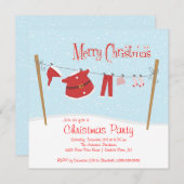 キュートサンタクリスマスホリデーパーティ招待状 招待状 (正面/裏面)