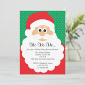 キュートサンタクリスマスホリデーパーティ招待状 招待状 (スタンド正面)