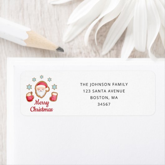 キュートサンタクリスマス差出人住所 ラベル (インサイチュ)