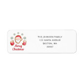キュートサンタクリスマス差出人住所 ラベル (正面)
