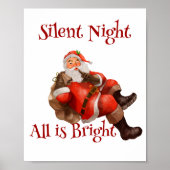 キュートサンタクロースのウィンキングクリスマスヴィンテージ ポスター (正面)