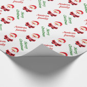 キュートサンタクロースカスタムクリスマスパーソナライズされた ラッピングペーパー (角)