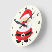 キュートサンタクロースクリスマスデザイン ラウンド壁時計 (傾斜)
