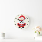 キュートサンタクロースクリスマスデザイン ラウンド壁時計 (ホーム)