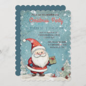 キュートサンタクロースクリスマスパーティの招待状 招待状 (正面/裏面)