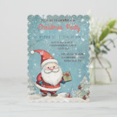 キュートサンタクロースクリスマスパーティの招待状 招待状 (スタンド正面)
