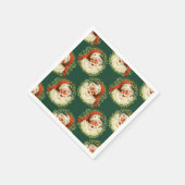 キュートサンタクロースハッピークリスマスクリスマス スタンダードカクテルナプキン (角)