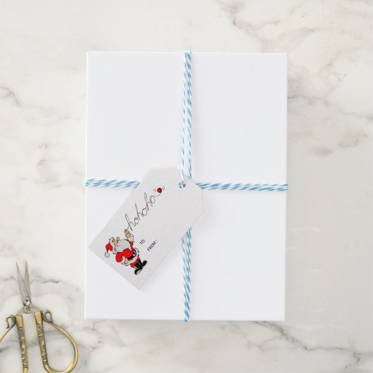 キュートサンタクロースホリデイ ギフトタグ (より糸付き)