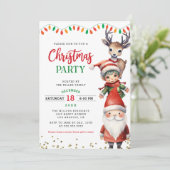 キュートサンタクロース小妖精や小人トナディアキッズクリスマスパーティー 招待状 (スタンド正面)