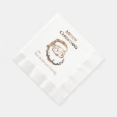 キュートサンタクロース父クリスマス金ゴールドグリッター 縁ありランチョンナプキン (角)