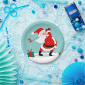 キュートサンタクロース遊ゴルフイラストレーション ペーパープレート (パーティー)