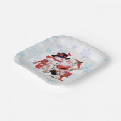 キュートサンタクロース雪だるまスノー ペーパープレート (傾斜あり)