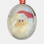 キュートサンタクロース顔クリスマス メタルオーナメント (左)