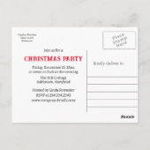 キュートサンタクロースPoinsettia |クリスマスパーティー ポストカード (裏面)