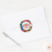 キュートサンタクロー顔 ラウンドシール (封筒)