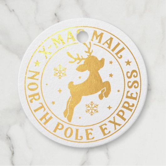 キュートサンタシールノースポールフォイルメッセージカード フェイバータグ (正面)